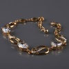 Wholesale 2011 fashion copper alloy bangle zircon gold&silver plating bracelet jewelry