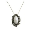 Wholesale Fashion copper alloy gemstone bohemia leaf necklace