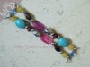 Wholesale Bright coloful acrylic Beaded Interchangeable Watch Bands With Carved CCB Alloy