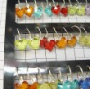 Wholesale fashion alloy round earrings with acrylic heart