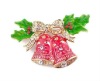 Crystal christmas bell brooch