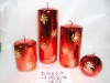 Wholesale christmas classic shining candle,christmas red candle,metal decorative candle, candle ornament