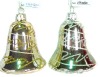 Wholesale Christmas glass jingle bell shaped hanging ornament