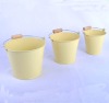 Wholesale yellow round galvanized metal bucket with handle