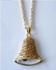 Wholesale Stylish crystal christmas bell pendant necklace