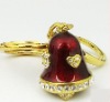Wholesale Fashion Metal Swaroski Rhinstone Enamel Christmas Bell Key Chain , Key Ring SY12227