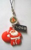 Wholesale soft rubber christmas hanging gift/glow lighting phone hanging