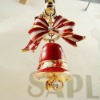 Wholesale Fashion Metal Swaroski Rhinstone Enamel Christmas Bell Key Chain , Key Ring SY12262