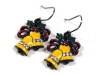 Wholesale White gold plating crystal christmas bell earring