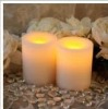 Wholesale Flameless wax candle/Real Wax LED Round Pillar Candle