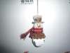 Wholesale LCD0804052 7*7*12cm snowman oranment w/cone piece/bell/scarf