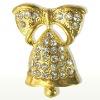 Wholesale Gold Crystal bell lapel pins/badge