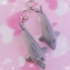 Wholesale christmas shark shape sound promotional keychain