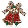 Wholesale HSYN1875 New Design Sparkling Crystal Christmas Bell Necklace