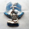 VINTAGE PLASTIC CHRISTMAS TREE DECORATION X MAS BELL WITH SHOE &DEER