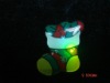 Wholesale Flashing magnetic badge with christmas boots shape