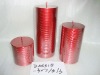 Wholesale art red pillar candle,christmas candle,metal decorative candle, candle ornament, craft decoration candle,gift candle