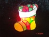 Wholesale Flashing badge in Christmas sock shape