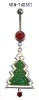 Charming Christmas Tree Stainless steel navel belly ring body jewelry piercing