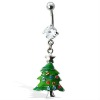Wholesale Green Christmas Tree Belly Button Ring,Belly Ring,Navel Ring C1958