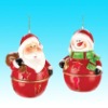 Wholesale Ceramic Santa and Snowman Bell Ornaments