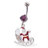 Santa Claus With Sled Christmas Belly Button Ring,Belly Ring,Navel Ring C1962