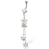 Wholesale Dangling Angle and Two Snowflakes Christmas Belly Button Ring,Belly Ring,Navel Ring C1964