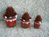 Wholesale Decorative craft xmas winter craft candle