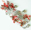 Wholesale christmas plastic beaded chain garland with silver bells