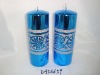 Wholesale shining bule candle pillar candle xmas candle promotion candle