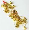 plastic bead chain garland with gold bells, fashion ornament christmas bead chain garland in gifts & crafts