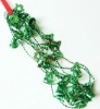 Wholesale plastic bead chain garland with green bells, fashion ornament christmas bead chain garland in gifts & crafts