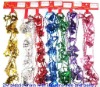 plastic bead chain garland with green bells and leaf, fashion ornament christmas bead chain garland in gifts & crafts