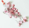 Wholesale christmas plastic beads chain garland with red bells, Christmas hanging decoration bead chain, Xmas ornament beaded chain