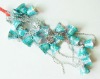 christmas plastic beads chain garland with green bells, Carnival bead chain garland, holiday party beaded chain garland