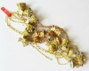 christmas plastic beads chain garland with gold bells, Carnival bead chain garland, holiday party beaded chain garland