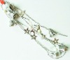 xmas plastic bead chain garland with silver bells