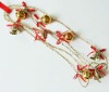 xmas plastic bead chain garland with ball bells, Christmas tree ornament bead, Christmas Beads chain, christmas bead decoration