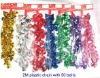 plastic bead chain garland with bells, Carnival beads chain garland, party beaded chain garland, Ireland Eire bead chain garland