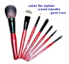 Wholesale 7pcs red wood cosmetic brushes