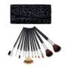 Wholesale 12 pcs makeup brush set with leather bag