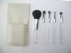 Wholesale 5 pcs Makeup Brush Kit with cute leather pouch ,ideal for travelling,gift ,promotional use