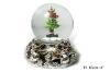 Wholesale bear with Christmas tree polyresin waterball