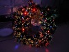 Wholesale artifical 50cm prelit decorative Christmas flower wreath