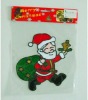 santa clause with green bag PVC glass stickers(LD-M009)