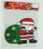 soft santa clause with green bag PVC glass stickers(LD-M012)