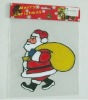 soft santa clause with yellow bag PVC glass stickers(LD-M013)