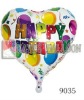 Wholesale happy birthday DIA 18'' heart shape inflatable foil balloon