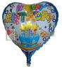 Wholesale happy birthday DIA 18'' heart shape inflatable foil balloon