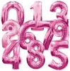 Wholesale Giant Pink Number Foil Balloons, 100 pcs/lot, Free Shipping